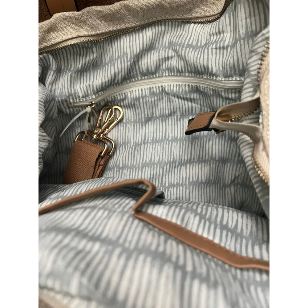 Women's Unbranded “Going Places!” Canvas Straw Tote Bag - Picture 4 of 4